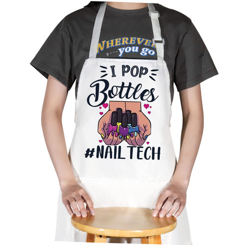 WZMPA Nail Tech Aprons With Pocket Nail Artist Gifts I Pop Bottles Nail Technician Apron For Nail Salons Nails Stylist (Nail Tech Apron) WZMPA Nail Tech Aprons With Pocket Nail Artist Gifts I Pop Bottles Nail Technician Apron For Nail Salons Nails Stylist (Nail Tech Apron)