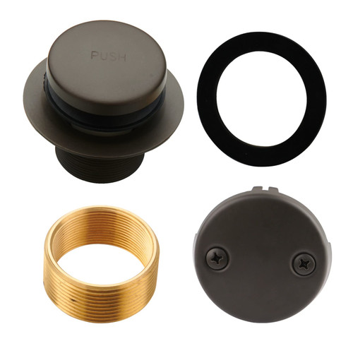 Bronze Tub Drain Tip-Toe Tub Trim Set Conversion Kit Assembly, Hidrop Bathtub Drain Replacement Trim Kit with 2-Hole Overflow Faceplate and Universal Fine/Coarse Thread, Oil Rubbed Bronze