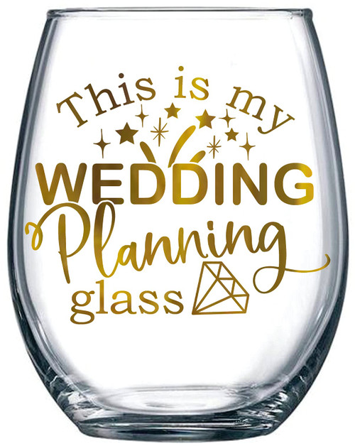Honeyplum Wedding Planning Wine Glass - Bride to Be Gift - Stemless 20oz