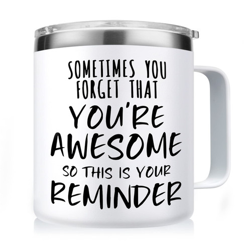 NOWWISH Inspirational Gifts for Women, Sometimes You Forget You're Awesome Coffee Mug, Thank You Gifts, Funny Birthday Gifts for Coworker, Friends, Mom, Wife - White NOWWISH Inspirational Gifts for Women, Sometimes You Forget You're Awesome Coffee Mug, Thank You Gifts, Funny Birthday Gifts for Coworker, Friends, Mom, Wife - White