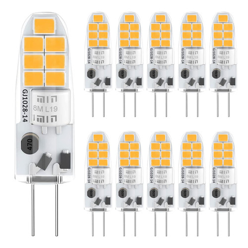 G4 Light Bulb, G4 LED Bulbs AC/DC 12V JC Type Bi Pin Base Bulb,No Flicker, 20W G4 Halogen Bulbs Replacement for Landscape Lighting, Warm White 3000K (Warm White 3000K 10PACK)