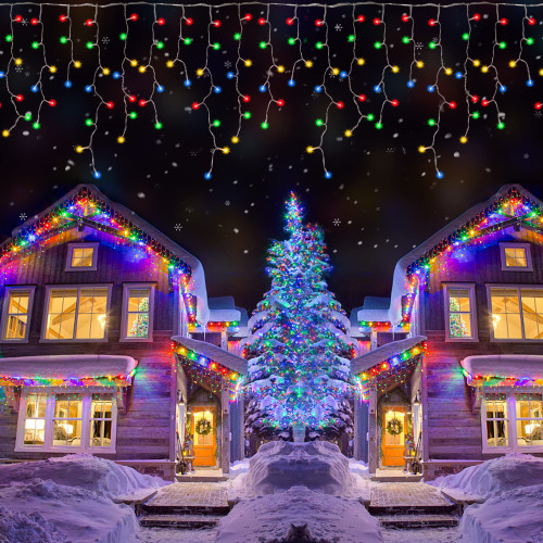 Ghope Christmas Icicle Lights Outdoor?600LED 49ft 8 Modes Timer IP44 Waterproof Fairy String Light with 96 Drops, Christmas Lights for Christmas Decorations ,Holiday, Party, Wedding, Eaves Ghope Christmas Icicle Lights Outdoor?600LED 49ft 8 Modes Timer IP44 Waterproof Fairy String Light with 96 Drops, Christmas Lights for Christmas Decorations ,Holiday, Party, Wedding, Eaves