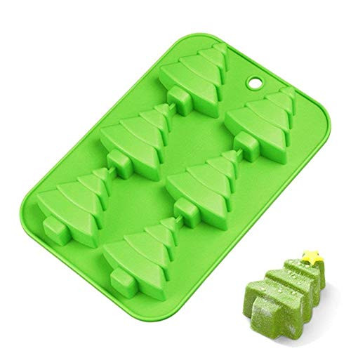 M-ELEGANT 6 Christmas Tree Silicone Cake Baking Mold Cake Pan Handmade Soap Moulds Biscuit Chocolate Ice Cube Tray DIY Mold 10"
