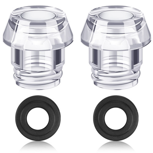 Plastic Coffee Percolator Knob Top with Washer Rings Compatible with Farberware Yosemite Coffee Percolators Transparent Coffee Percolator Top Replacement for Coffee Percolator Parts (4 Sets)