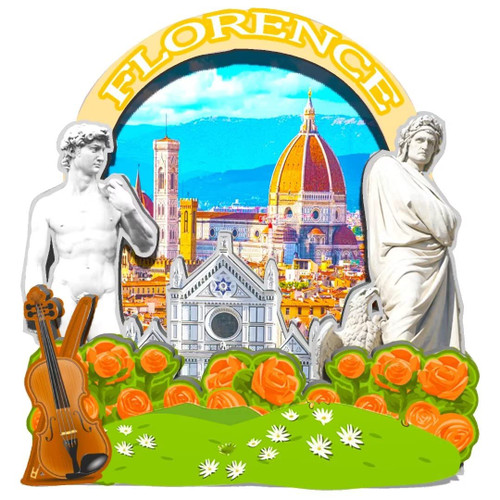 Italy Florence Magnet Fridge Magnet Wooden 3D Landmarks Travel Collectible Souvenirs Decoration Handmade -111