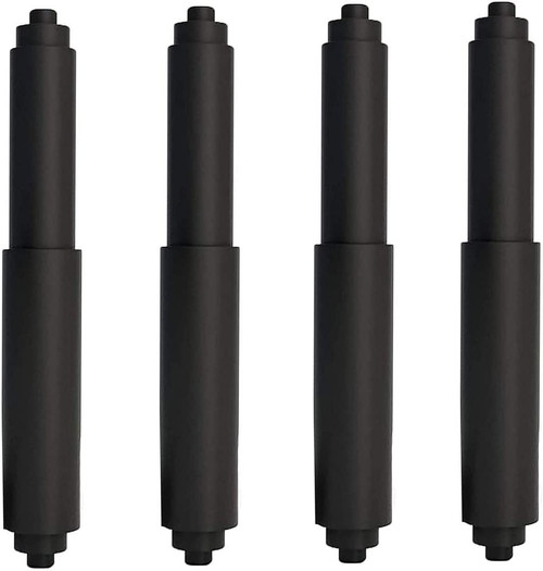 Toilet Paper Holder Roller 4pcs Black Color Plastic Toilet Tissue Flexible Holder Replacement Bathroom Plastic Spring Loaded Insert Spindle