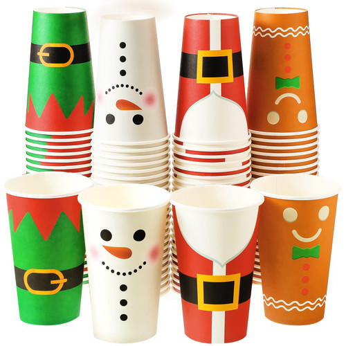 Gerrii 60 Pcs 16oz Disposable Christmas Cups Christmas Paper Cups Disposable Christmas Party Cups for Hot Cold Beverages, Elf Santa Snowman Gingerbread Cups Christmas Decoration (Classic) Gerrii 60 Pcs 16oz Disposable Christmas Cups Christmas Paper Cups Disposable Christmas Party Cups for Hot Cold Beverages, Elf Santa Snowman Gingerbread Cups Christmas Decoration (Classic)