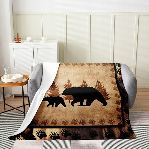 Bear Flannel Fleece Throw Blanket, Wild Animal All Season Bed Blanket Nature Wildlife Bear Fuzzy Blanket for Bed Sofa Couch, Rustic Cabin Country Bedroom Decor Plush Blanket 40"x50" Bear Flannel Fleece Throw Blanket, Wild Animal All Season Bed Blanket Nature Wildlife Bear Fuzzy Blanket for Bed Sofa Couch, Rustic Cabin Country Bedroom Decor Plush Blanket 40"x50"