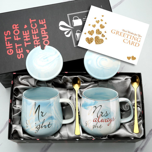Mr and Mrs Coffee Mugs - Wedding Gifts for Couples - Engagement Bridal Shower Gift - Bride and Groom Married Couples Gift Mr and Mrs Coffee Mugs - Wedding Gifts for Couples - Engagement Bridal Shower Gift - Bride and Groom Married Couples Gift