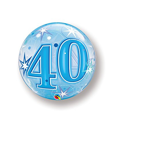 Qualatex Bubble Balloon 48445 40 Blue Starburst Sparkle, 22", Multicolored