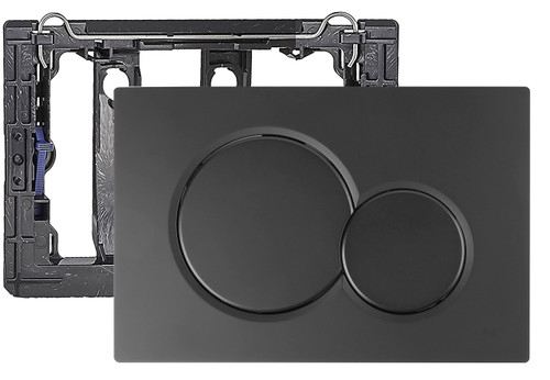 Dual Flush Actuator Plate Front Actuation Compatible with Geberit 115.770.46.6, Matte Black
