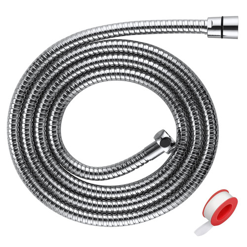Shower Hose Extra Long - Shower Head Hose Stainless Steel Shower Hose Attachment for Shower Head, Handheld Shower Hose, Metal Kink-Free Shower Hose Extension with Brass Insert and Nut (79", Chrome)