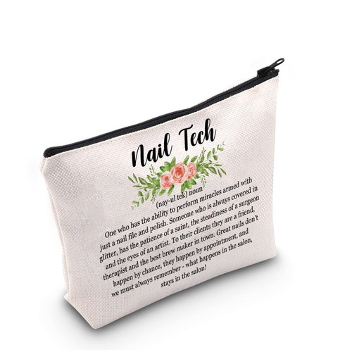 G2TUP Manicurist Gift Nail Tech Makeup Bag Nail Worker Artist Cosmetic Bag Nail Boss Gift Nail Technician Graduation Gift Zipper Travel Bag (Nail Tech White Bag) G2TUP Manicurist Gift Nail Tech Makeup Bag Nail Worker Artist Cosmetic Bag Nail Boss Gift Nail Technician Graduation Gift Zipper Travel Bag (Nail Tech White Bag)