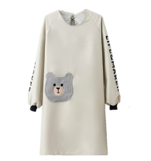 NAN Wind Long Sleeve Aprons For Women,Kitchen Apron With Pockets for Cooking Baking Garden Cleaning Work