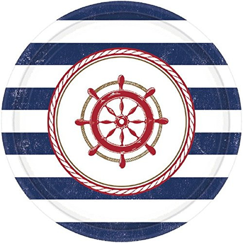 Amscan Anchors Aweigh Party Plates, 7", 8 Ct.