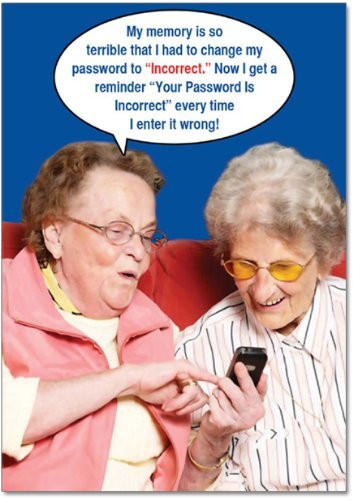 Funny 'Incorrect Password' Happy Birthday Card (With Envelope) - Humorous Congrats Greeting Card for Grandma, Senior Citizens, Old People! - Hilarious Grandmother Bday Cards for Her (5" x 7") #9912Z