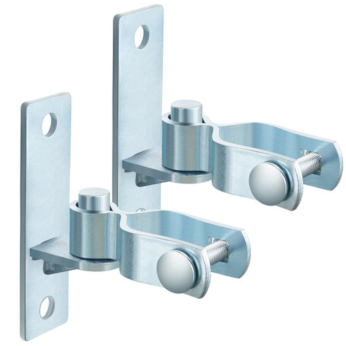Dunzy 1-3/8 Inch Heavy Duty Wall Mount Gate Hinge Pipe Gate Hinge Chain Link Fence Gate Hinges Pressed Steel Chain Link Fence Frame Hinge Outdoor Gate Hardware (4 Pcs)