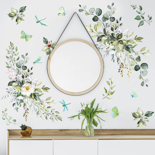 Green Leaves Wall Decal Plant Wall Decals Peel and Stick Decals Rustic Vines Wall Art Murals Butterflies Flower Sticker Boho Hanging Leaves Wall Stickers for Living Room Bedroom Bathroom Nursery Decor Green Leaves Wall Decal Plant Wall Decals Peel and Stick Decals Rustic Vines Wall Art Murals Butterflies Flower Sticker Boho Hanging Leaves Wall Stickers for Living Room Bedroom Bathroom Nursery Decor