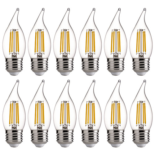 Anbujude CA11 LED Candelabra LED Light Bulbs, Dimmable 4.5W Equivalent 60W, E26 Base Candelabra Bulbs, 450LM, 2700K Soft White, CRI80, Pack of 12 Anbujude CA11 LED Candelabra LED Light Bulbs, Dimmable 4.5W Equivalent 60W, E26 Base Candelabra Bulbs, 450LM, 2700K Soft White, CRI80, Pack of 12