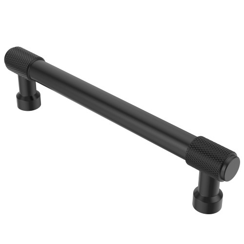 Alzassbg 10 Pack Matt Black Cabinet Pulls, 5 Inch(128mm) Hole Centers Gold Kitchen Hardware Knurled Cabinet Handles for Cabinets and Drawers AL3017MB