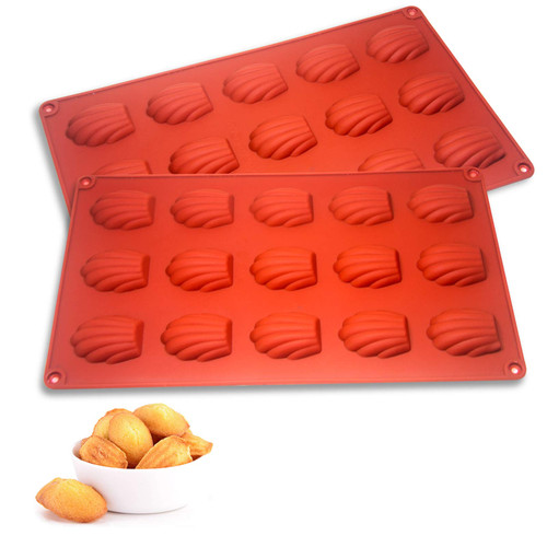 Dioycli 2 Pcs Madeleine Pan Silicone Madeline Cookies Pan 15 Cavities Madeleine Mold Nonstick Baking Pans for Make Cookies,Cake,Candy Dioycli 2 Pcs Madeleine Pan Silicone Madeline Cookies Pan 15 Cavities Madeleine Mold Nonstick Baking Pans for Make Cookies,Cake,Candy
