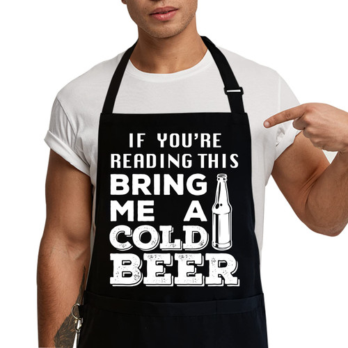 AEKTBY Funny Aprons for Men with 3 Large Pockets | BBQ, Grilling and Cooking | Chef Kitchen Apron | Gift For Men & Dad (If You're Reading This)