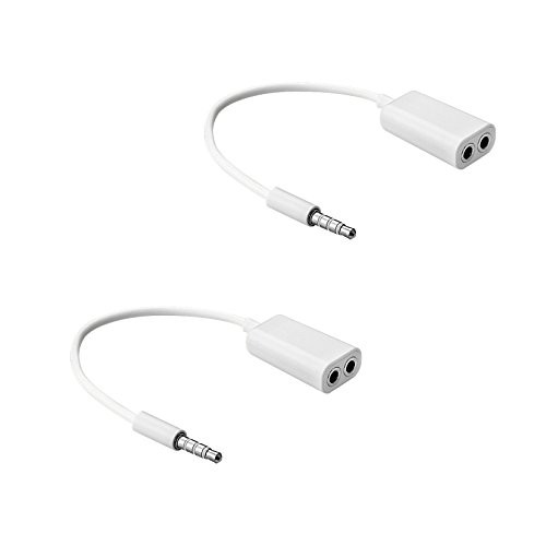 SIENOC 3.5mm Audio Stereo Y Splitter Cable 3.5mm Male to 2 Port 3.5mm Female for Earphone and Headset Splitter Adapter, Compatible with iPhone, Samsung, LG Smartphones, Tablets, MP3 players, White SIENOC 3.5mm Audio Stereo Y Splitter Cable 3.5mm Male to 2 Port 3.5mm Female for Earphone and Headset Splitter Adapter, Compatible with iPhone, Samsung, LG Smartphones, Tablets, MP3 players, White
