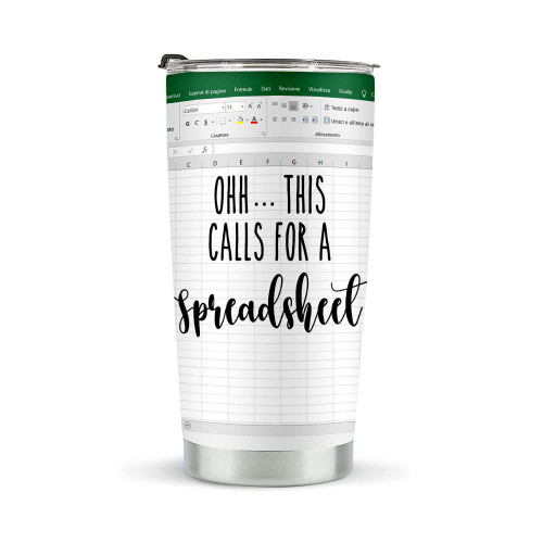LONGXIN Accountant Gift Spreadsheet Tumbler, Stainless Steel Tumblers 20oz, Accountant Gifts for Women Men CPA Coworkers, Birthday Christmas Gift for Her, Ohh This Calls For A Spreadsheet Tumbler