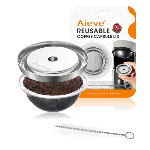 AIEVE Reusable Coffee Capsule Lid for Nespresso Pods Vertuo, Reusable Pods Disc for Reusable Nespresso Vertuo Pods Nespresso Accessories Nespresso Refillable Pods