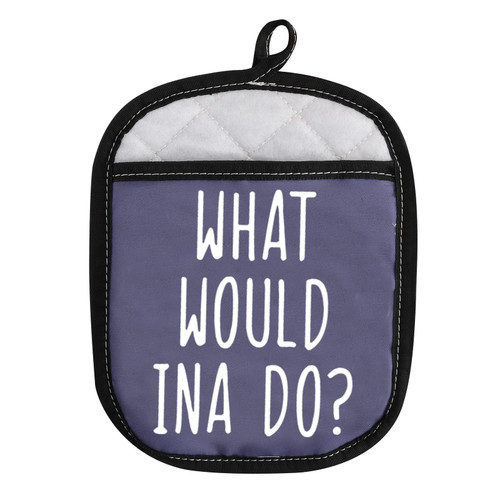 Ina Fans Gift What Would Ina Do Baking Oven Pads Pot Holder with Pocket (What Would INA DO Blue)