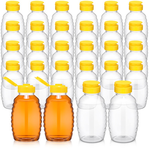 24 Pcs Clear Plastic Honey Bottles Plastic Skep Style Jar Honey Squeeze Bottle Empty Refillable Honey Dispenser with Flip Top Lids Leak Proof Honey Containers Holders for Storing and Dispensing (12oz) 24 Pcs Clear Plastic Honey Bottles Plastic Skep Style Jar Honey Squeeze Bottle Empty Refillable Honey Dispenser with Flip Top Lids Leak Proof Honey Containers Holders for Storing and Dispensing (12oz)