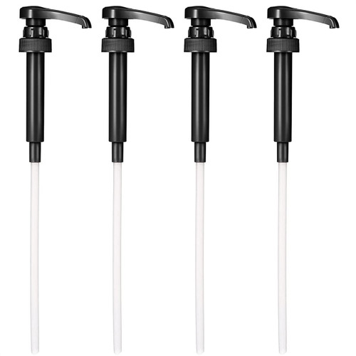 Black Coffee Syrup Pump Dispenser - 4Pcs Coffee Syrup Dispenser for Coffee Bar Pumps for Coffee Syrup Bottle Pump Dispenser - 750ml Coffee Pump Dispenser Caramel Syrup Pumps Maple Syrup Dispenser