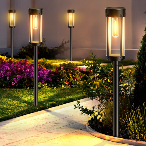 WdtPro Solar Pathway Lights Outdoor, 4 Pack Bright Waterproof Solar Outdoor Lights, Decorative Solar Garden Lights Auto On/Off Solar Powered for Yard Landscape Path Patio Walkway Driveway WdtPro Solar Pathway Lights Outdoor, 4 Pack Bright Waterproof Solar Outdoor Lights, Decorative Solar Garden Lights Auto On/Off Solar Powered for Yard Landscape Path Patio Walkway Driveway