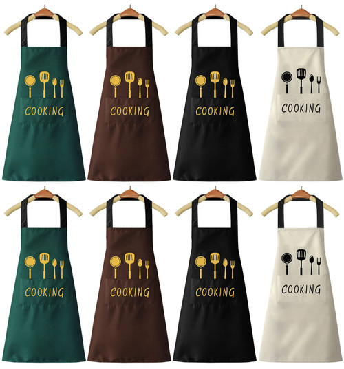 YEXEXINM 8 Pack Kitchen Apron for Men Women with 2 Pockets, Unisex Cooking Chef Aprons Bib Aprons, Water-drop Resistant Cooking Kitchen Apron for Chef, BBQ Drawing Apron Bulk, 4 Colors YEXEXINM 8 Pack Kitchen Apron for Men Women with 2 Pockets, Unisex Cooking Chef Aprons Bib Aprons, Water-drop Resistant Cooking Kitchen Apron for Chef, BBQ Drawing Apron Bulk, 4 Colors