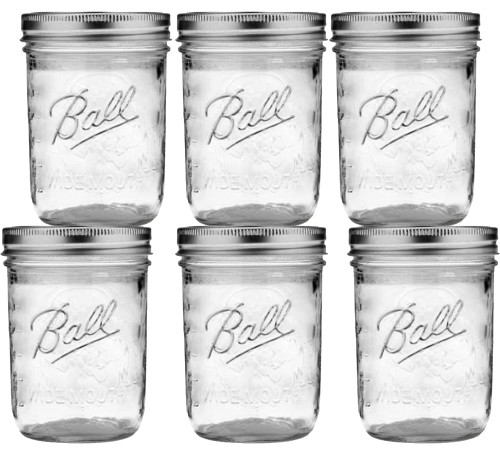 Wide Mouth Mason Jars 16 oz - (6 Pack) - Ball Wide Mouth Pint 16-Ounces Mason Jars With Airtight lids and Bands - For Canning, Fermenting, Pickling, Freezing, Storage + M.E.M Rubber Jar Opener Included Wide Mouth Mason Jars 16 oz - (6 Pack) - Ball Wide Mouth Pint 16-Ounces Mason Jars With Airtight lids and Bands - For Canning, Fermenting, Pickling, Freezing, Storage + M.E.M Rubber Jar Opener Included