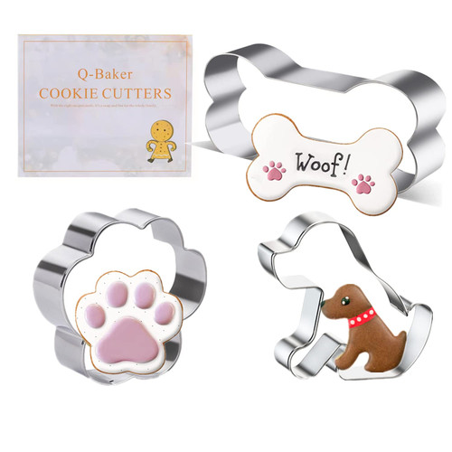 3 Piece Dog Bone Cookie Cutters, Bone Shape Cookie Cutters set Stainless Steel Biscuit Mold for Dog Cat Homemade Treats 3 Piece Dog Bone Cookie Cutters, Bone Shape Cookie Cutters set Stainless Steel Biscuit Mold for Dog Cat Homemade Treats