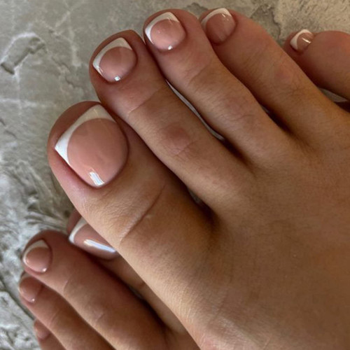 VOTACOS Press on Toenails Press on Nails Short Square 24PCS Fake Toeails with French Tip Designs Nude Full Cover Glossy Toe Fake Nails Acrylic Toenails for Women Toe Nail X2 VOTACOS Press on Toenails Press on Nails Short Square 24PCS Fake Toeails with French Tip Designs Nude Full Cover Glossy Toe Fake Nails Acrylic Toenails for Women Toe Nail X2