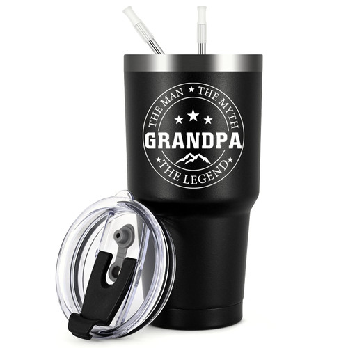 LiqCool Grandpa Gifts for Fathers Day, The Man The Myth The Legend Grandpa Travel Tumbler, Grandpa Gifts from Grandchildren, Grandpa Gifts for Christmas Birthday (30oz, Black) LiqCool Grandpa Gifts for Fathers Day, The Man The Myth The Legend Grandpa Travel Tumbler, Grandpa Gifts from Grandchildren, Grandpa Gifts for Christmas Birthday (30oz, Black)