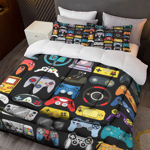 Sunnycitron Gamer Bedding Sets for Boys Twin Comforter Set Kids Bedding Gaming Comforter Sets Gamer Comforter Set for Boys Gaming Bed Gamer Room Decor,1 Comforter 2Pillowcase