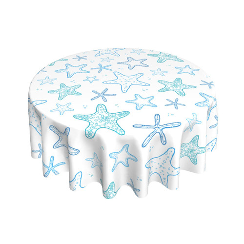Nautical Coastal Tablecloth Round 60 Inch Rustic Blue Ocean Starfish Print Table Cloth Summer Sea Beach Decorative Table Cover with Wrinkle Resistant for Home Kitchen Dining Table Indoor Party Picnic Nautical Coastal Tablecloth Round 60 Inch Rustic Blue Ocean Starfish Print Table Cloth Summer Sea Beach Decorative Table Cover with Wrinkle Resistant for Home Kitchen Dining Table Indoor Party Picnic