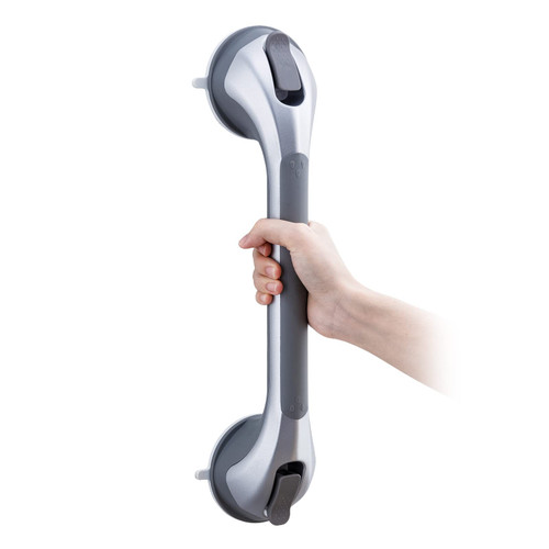 TAILI Shower Grab Bar 16 Inch Suction Cup Grab Bars Bathroom & Shower, Removable Shower Safety Handle Heavy Duty Bathtub Grip for Seniors & Elderly, Strong Handrails No Drilling Waterproof, Silver