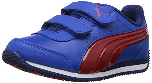 PUMA Baby Speed Lightup Power V Kids Sneaker, Lapis Blue-Toreador, 5 M US Toddler