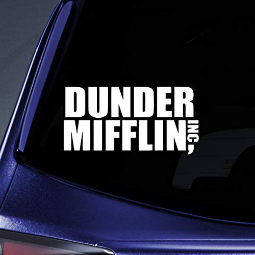 Bargain Max Decals - Dunder Mifflin Office - Sticker Decal Notebook Car Laptop 6" (White)