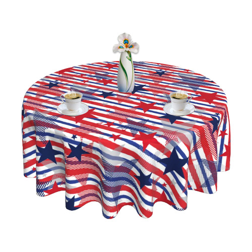 Patriotic Tablecloth Red White Blue Striped Star Tablecloth 4th of July Tablecloth Round Tablecloth 60 Inch Washable Table Cloth for Home Kitchen Dining Decor Patriotic Tablecloth Red White Blue Striped Star Tablecloth 4th of July Tablecloth Round Tablecloth 60 Inch Washable Table Cloth for Home Kitchen Dining Decor