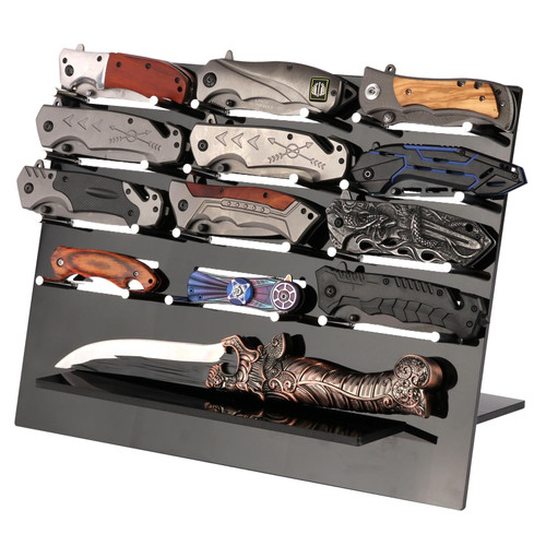 Knife Display Rack Pocket Knife Organizer Knife Display Rack Pocket Knife Display Rack Pocket Knife Organizer Tabletop Multifunctional Tool Organizer Acrylic Rack (Black)