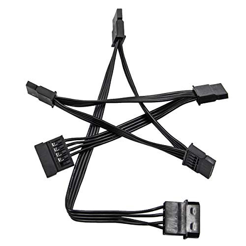 4 Pin IDE to SATA Cable Large 4 Pin IDE to 5 SATA 15 Pin Power Extension Cable Splitter