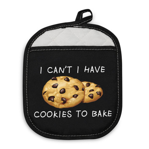 BDPWSS Cookie Baker Pot Holder with Pocket I Can't I Have Cookies to Bake Cookie Lover Gift Cute Baking Gift Pastry Chef Gift (Cookie to Bake PH)