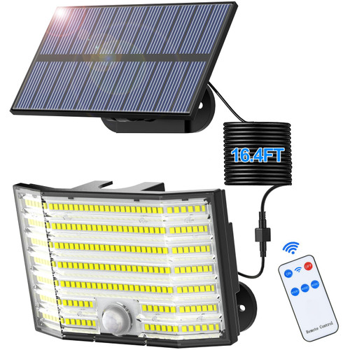 Outdoor Solar Lights 226LED, Motion Sensor Outdoor Lights Waterproof with Remote, Separate Panel, Dusk to Dawn Solar Flood Lights with 16.4Ft Cable Security Spot Lights for Outside, Garage, Yard Outdoor Solar Lights 226LED, Motion Sensor Outdoor Lights Waterproof with Remote, Separate Panel, Dusk to Dawn Solar Flood Lights with 16.4Ft Cable Security Spot Lights for Outside, Garage, Yard