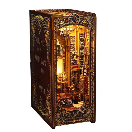 LED Book Nook Kit 3D Wooden Puzzle Church Scene Bookend Decorative Bookshelf Insert for Adults, Teens, and Kids Unique Home Decor & Gift Idea for Book Lovers (Covenant Church)