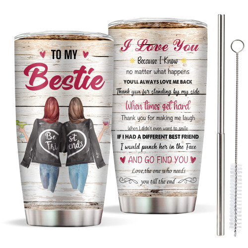 Bestie Gifts For Women Best Friend Tumbler, to My Bestie Tumbler, Stainless Steel Tumbler with Lid Straw 20oz, Unique Birthday Gifts for Soul Sister, BFF, Coworker, Friendship Gifts For Women Bestie Gifts For Women Best Friend Tumbler, to My Bestie Tumbler, Stainless Steel Tumbler with Lid Straw 20oz, Unique Birthday Gifts for Soul Sister, BFF, Coworker, Friendship Gifts For Women